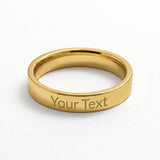 Timeless ring with engraved message for her