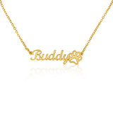 Classic Paw Print Name Necklace